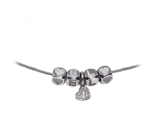 Collana argento - E+L con cuori e pendenti in argento