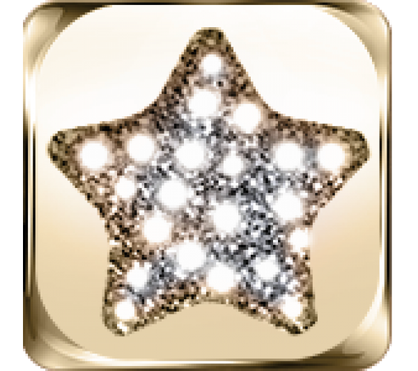 Simbolo stella argento dorato